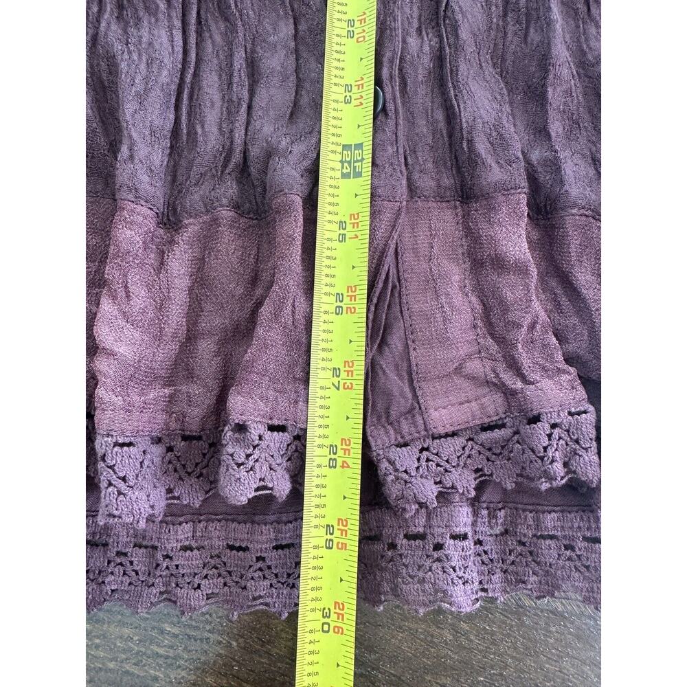 Soft Surroundings Top L Embroidered Velvet Detail Lace Trim Shirt Tunic - Picture 8 of 8